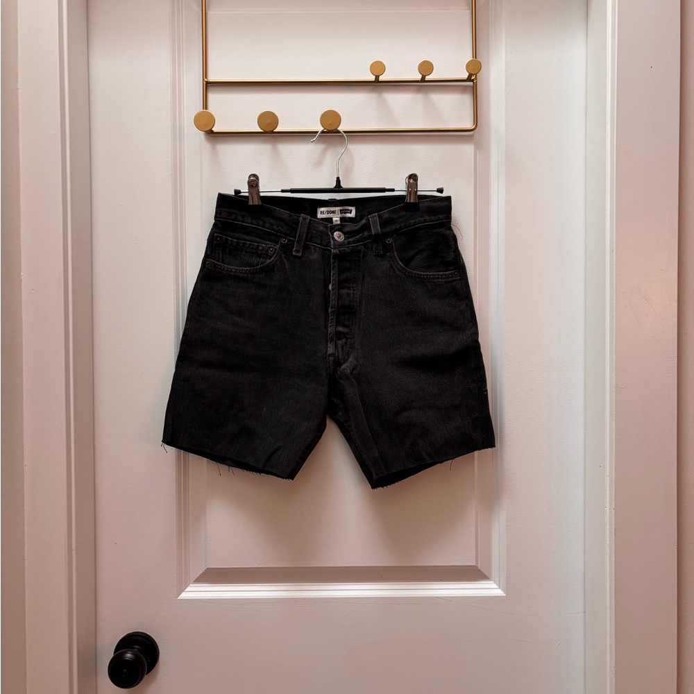 Re/Done Black Jean Shorts for Men
